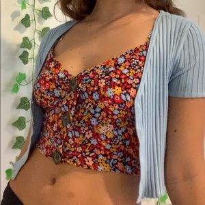 Floral Garage Tank Top XS w/ Adjustable Straps